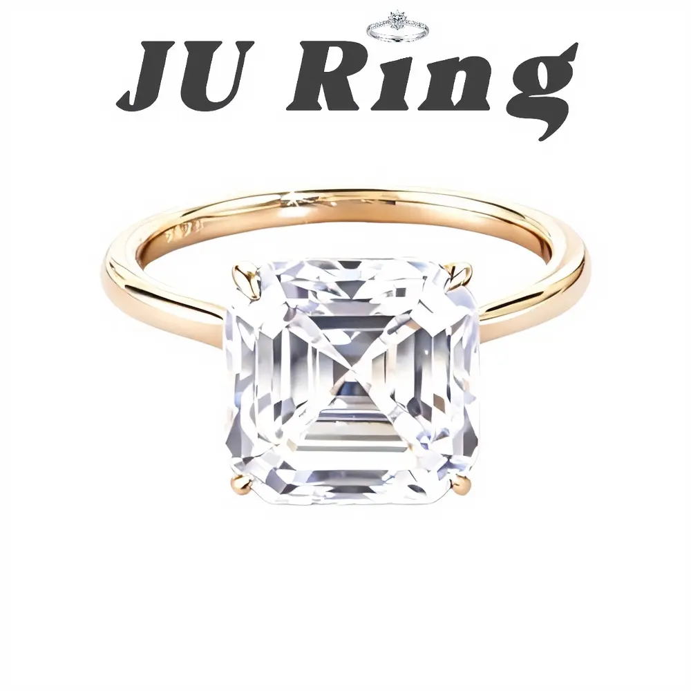 #3 C5 (Asscher Cut) 2-5 ct S925 Sterling Silver Lab-Grown Moisasanite Main Ring Gifts for Women Engagement Stacks Ring, Beautiful Rings, Ring Stack