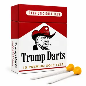 Trump Darts Patriotic Premium Donald Trump Golf Tees for Patriots Funny Golf Gift 10 Count per pack