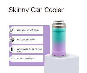 Glacier Ice Glitzy Skinny Can Cooler