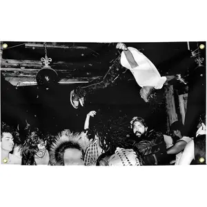 Rapper Flag Die Lit 3x5Ft Music Flag Tapestry with 4 Brass Grommets for College Dorm Room Home Decoration Interior Design Metal Smooth