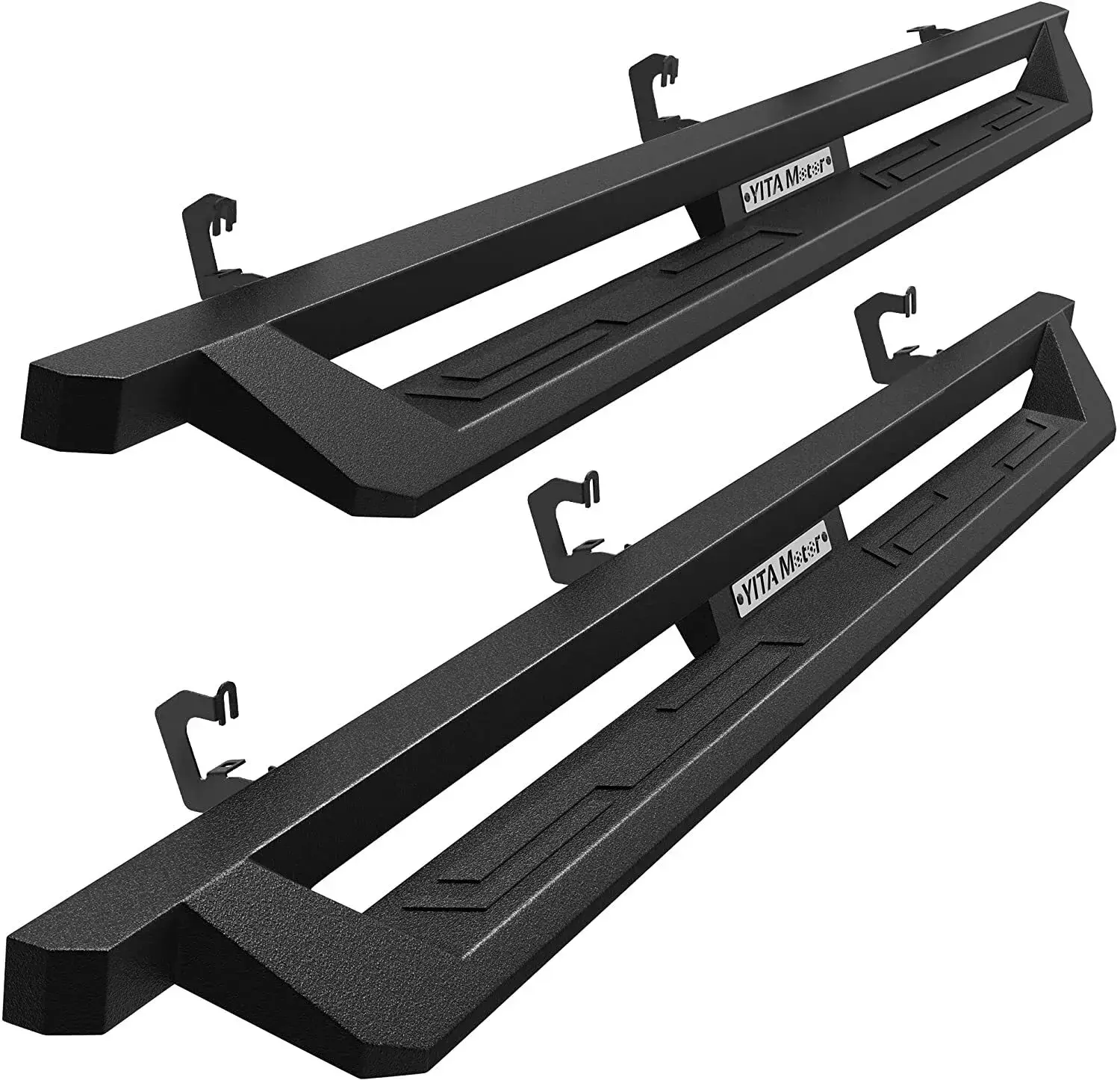 YITAMOTOR Drop Side Steps Compatible with 2007-2018 Silverado/Sierra 1500, 2007-2019 2500HD 3500HD Extended/Double Cab, Off-Road Running Boards, Black Powder Coated Nerf Bars(Incl. 19 1500 LD/ Limited)