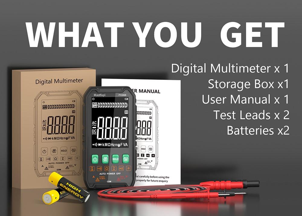 FY106 Smart Multimeter Mini Digital Multimeter 3999Counts Auto-Ranging CAT III 600V Professional Voltage Multimeter Multimeter Test Leads Multimeter Tester FY106 Smart Multimeter Mini Digital Multimeter 3999Counts Auto-Ranging CAT III 600V Professional Voltage Multimeter Multimeter Test Leads Multimeter Tester