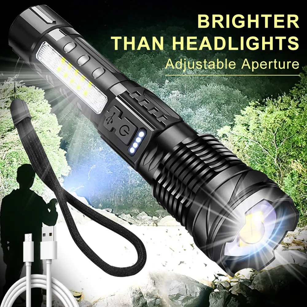 High Lumens Rechargeable Flashlights Super Bright LED Tactical ...