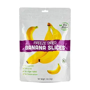 BIG GREEN Freeze Dried Banana Chips - 100% Natural Fruit Snack, 0g Sugar, 0 Additives, 60g Bag