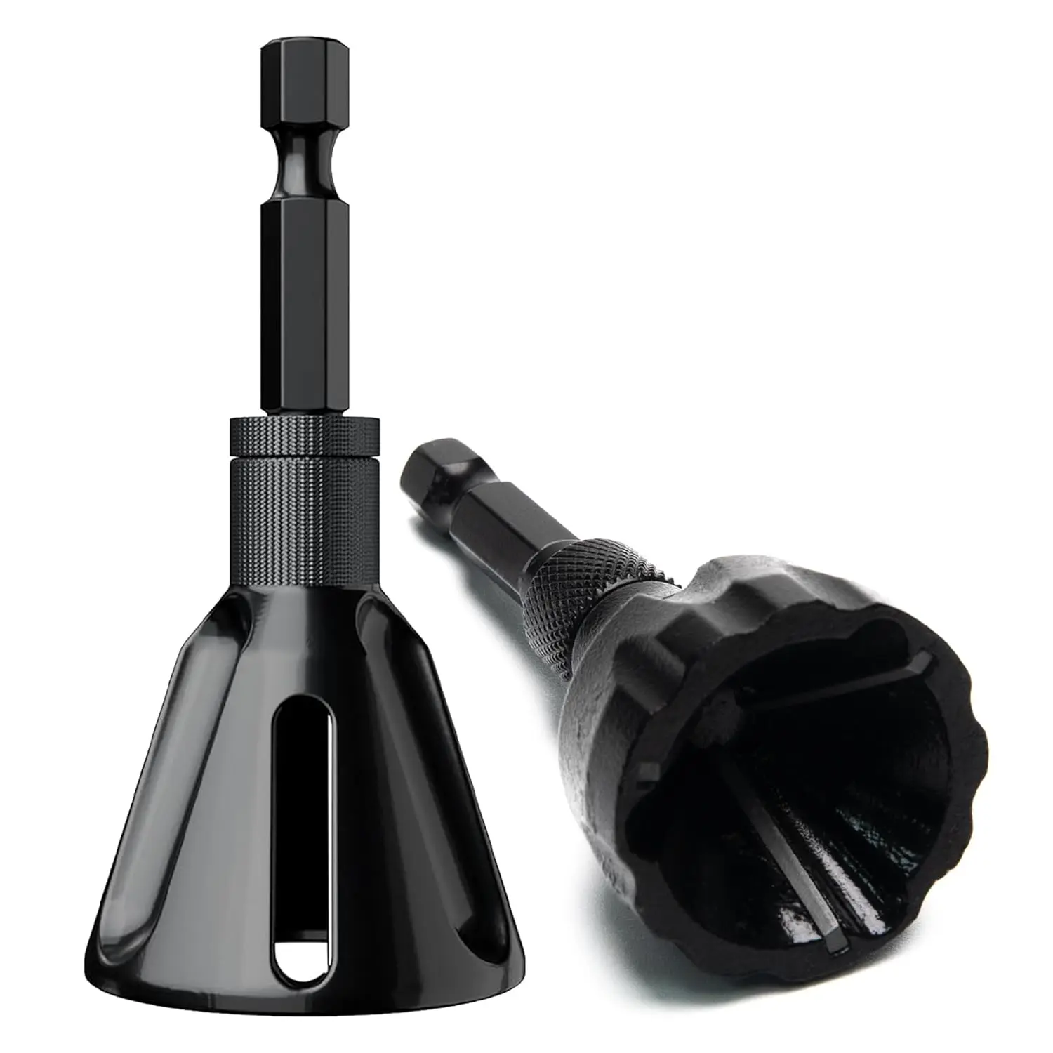 Deburring External Chamfer Tool, with Tungsten Carbide Blade, Deburring Chamfering Drill Bit, Remove Burr Tools Quick Release Hex Shank. Fits 1/8" - 3/4" and 3/16" - 1" 2Pcs Set.