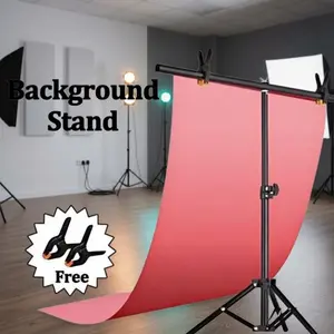 T-Shaped Portable Photography Background Stand, Photo Backdrop Stand, Adjustable Height, Stable Triangular Base, Ideal for Indoor Photography & Events