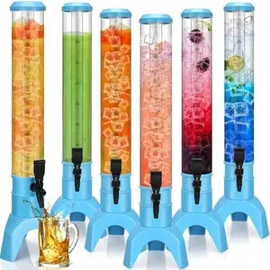 Drink Tower Dispenser Mimosa Tower with Ice Tube and Bottomless Mimosa Lunch Beer Beverage Drink Tabletop Liquor Dispenser for Bar Party