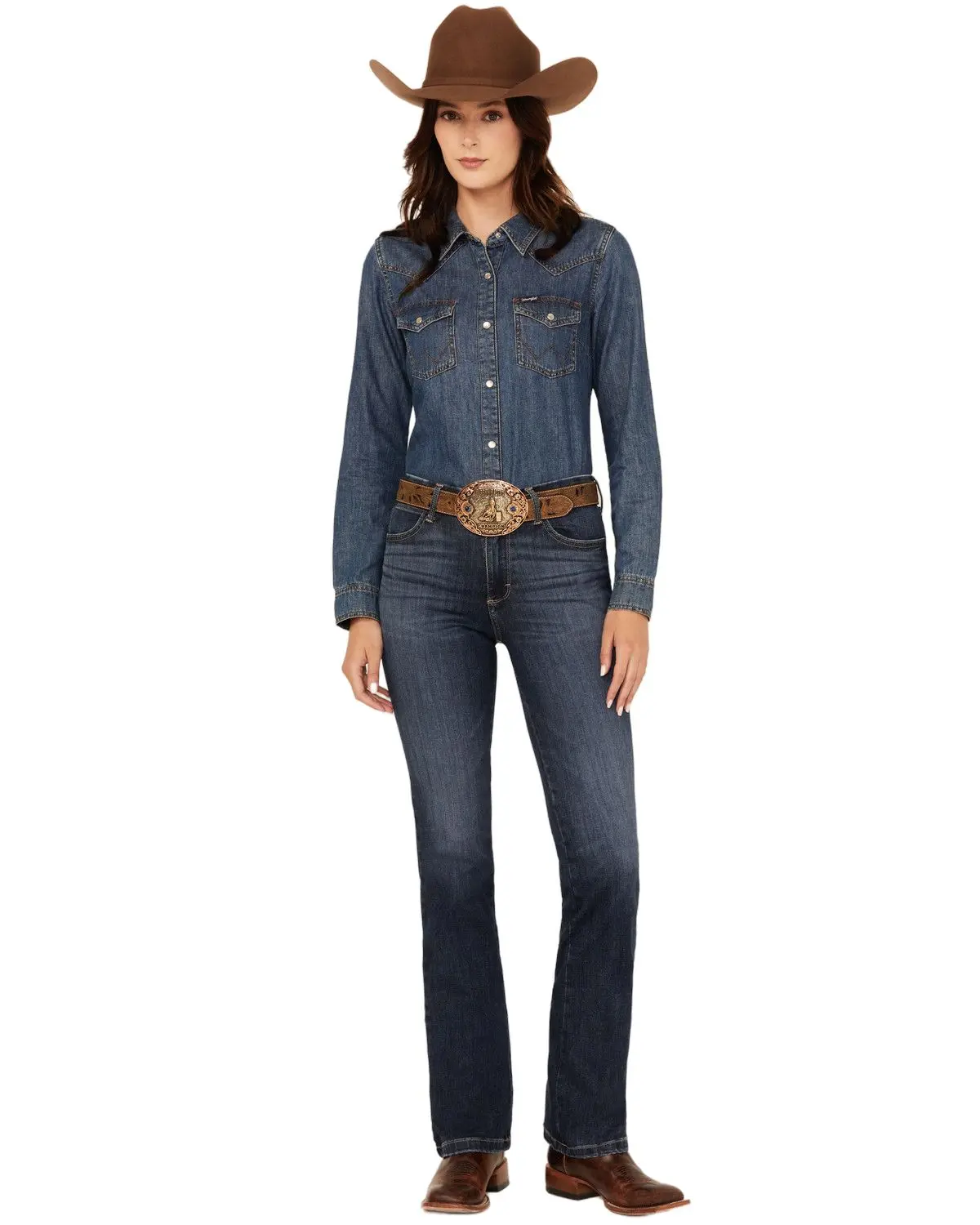 Wrangler Women's Women'S Lacey Dark Wash Bespoke High Rise Bootcut - 112359277