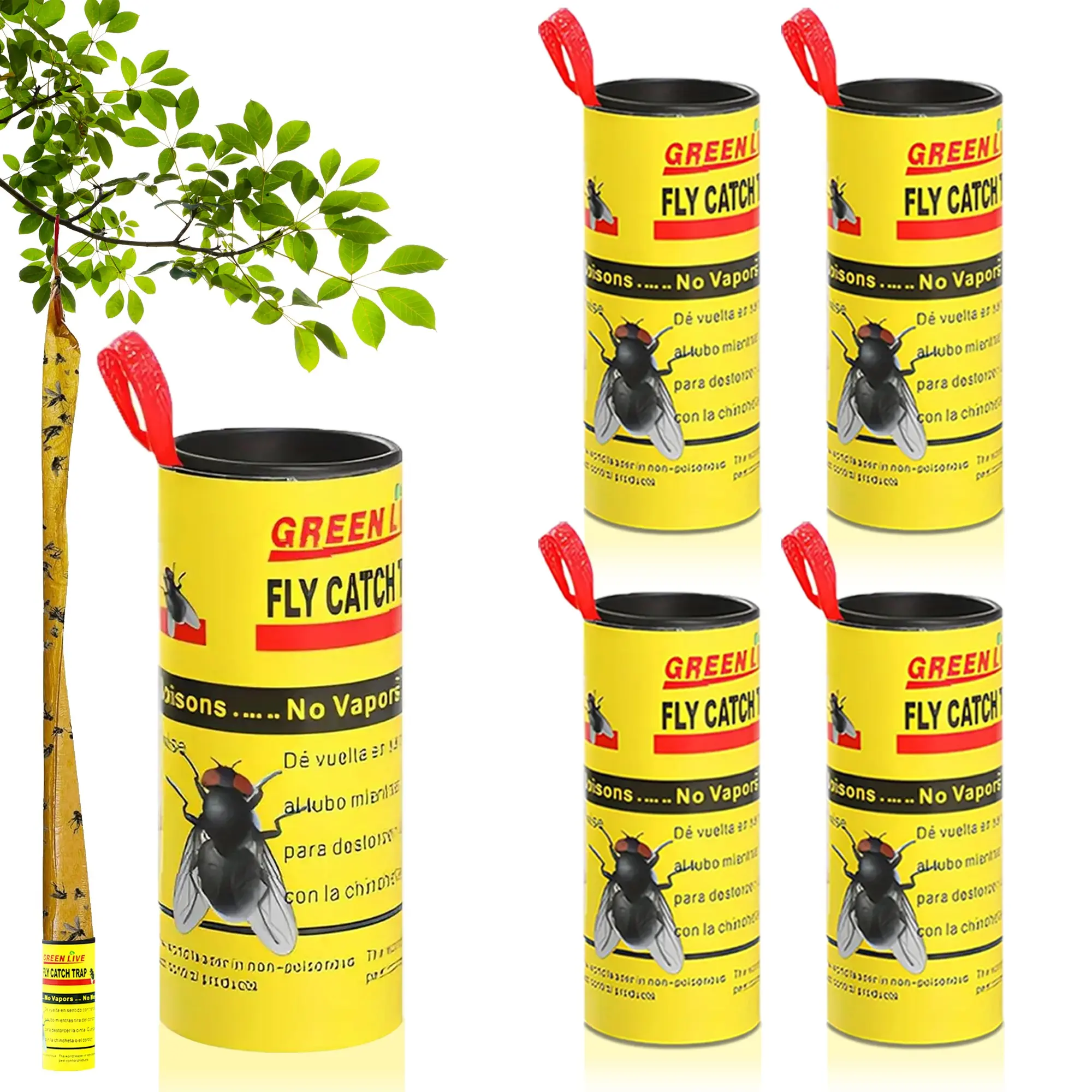 30/20/10 Sticky Fly Trap Rolls, Insect Trap, Flying Insect Trap, Dual-Sided Adhesive, Non-Toxic, Fly Traps Indoor, Indoor Outdoor Use, Perfect for Food Stalls & Meat Shops, Fruit Fly Killer, Home Pest Control