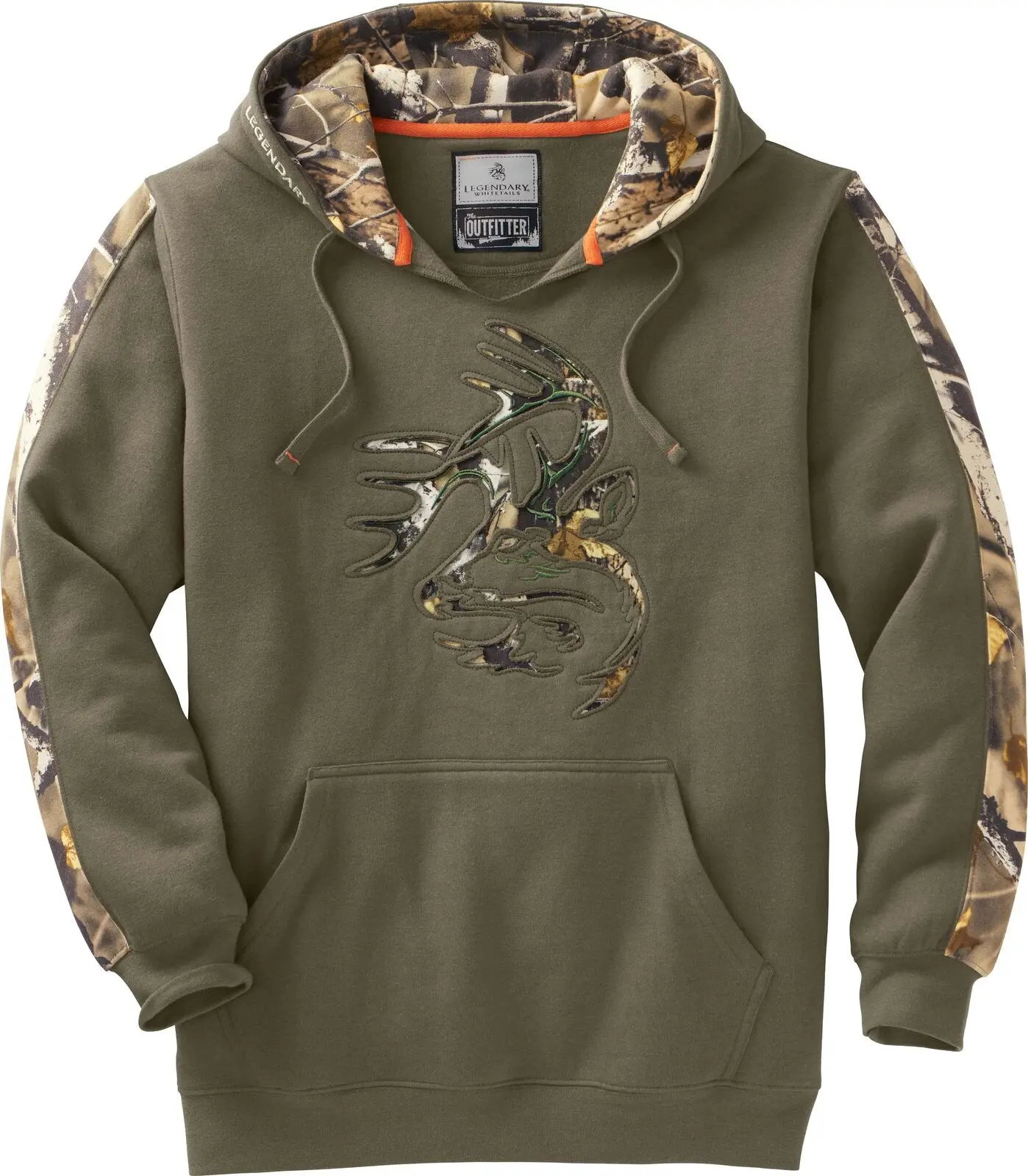 Legendary Whitetails Men's Heavyweight Outfitter Camo Hoodie - Menswear Long Sleeve Soft Fleece Tops with Kangaroo Pocket, Men's Sweatshirts