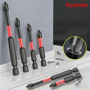 Kezhide 6PCS Magnetic Impact Phillips Bit Anti-Slip Impact Long Screwdriver Bit Set Hex Shank Cross Impact Driver Bit for Power Drilling