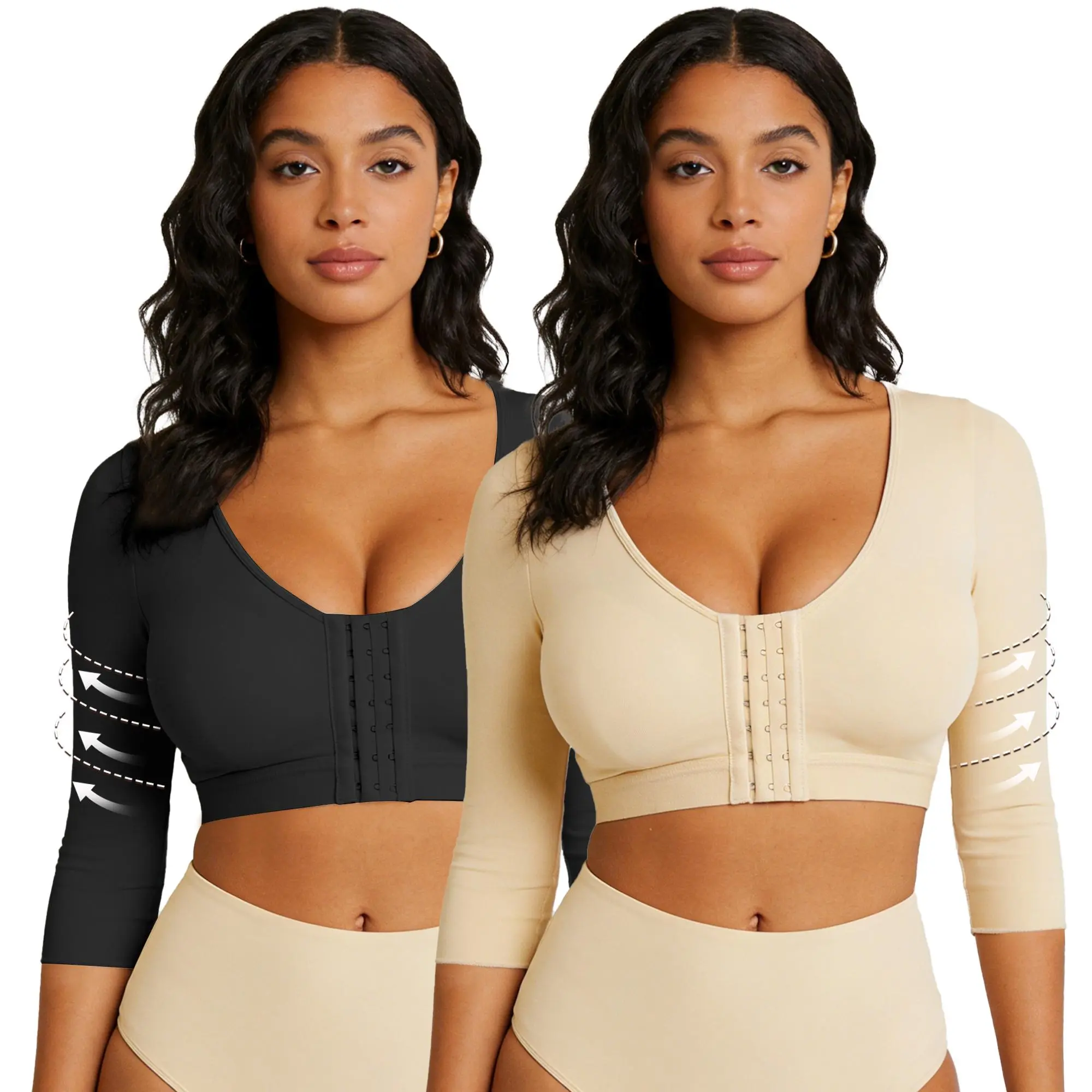 Arm Shaper for Women Arm Fajas Compression Sleeves Arm Front Closure Shapewear Bras Women Tank Top