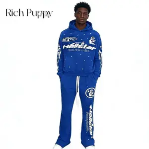 Spring and Autumn New Men's Fashion Hooded Flared Pants Set Clothing Casual graphic sweatsuit sets for men men's 2 piece set sets for men clothing Menswear Layer