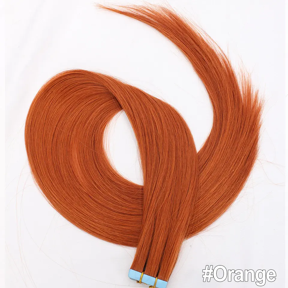 Women's Tape In Hair Extensions, 24 Inch Straight #6L Premium Synthetic Hair, 20-Piece 50g Heat Resistant Synthetic Extensions & Pieces, Voluminous Hair