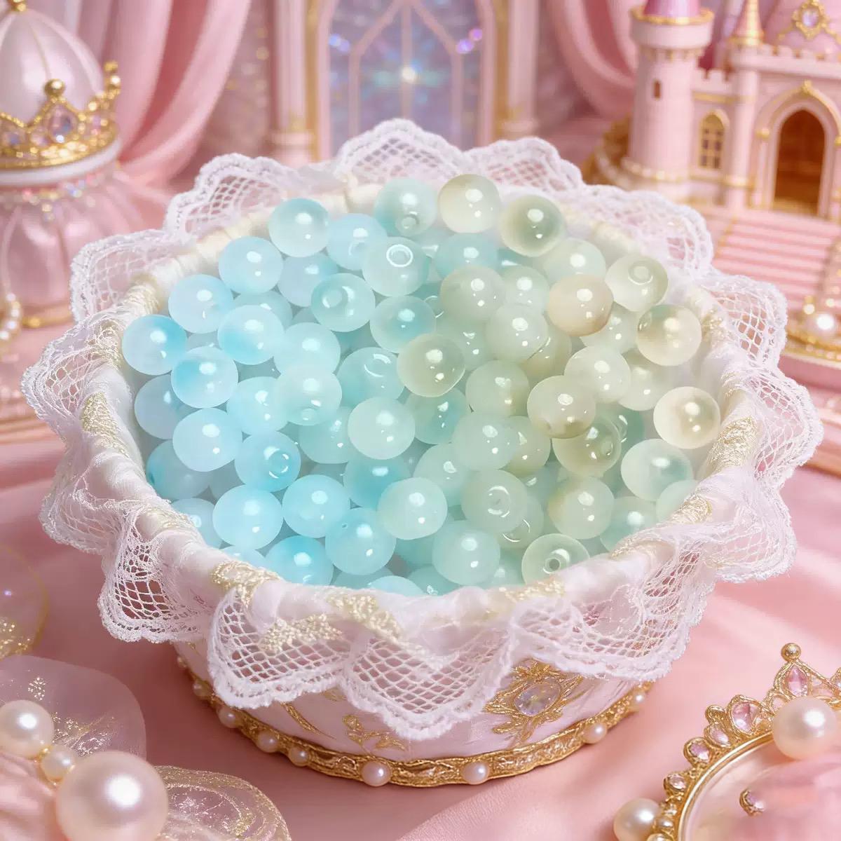 Ice Crackle Glass UV Beads & Macaron Glass UV Beads Glass Meterial