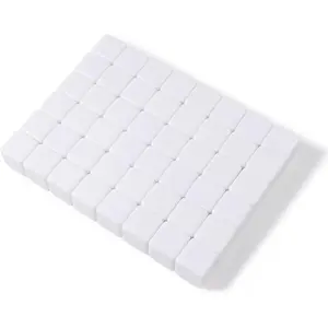 50 pcs 16mm Blank Board Game Dice - White Cubes - DIY Board Game Accessories, Ideal for Sorting, Counting, Classrooms, Replacement Pieces with Storage Bag