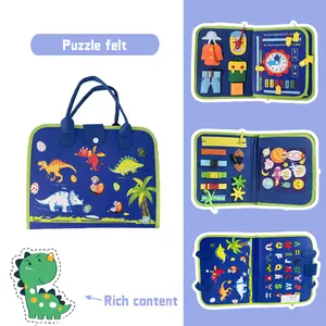 Felt Toys Interactive Busy Board for Preschool - Educational Travel Puzzle with Fine Motor Skills Development & Tactile Play for Young Children