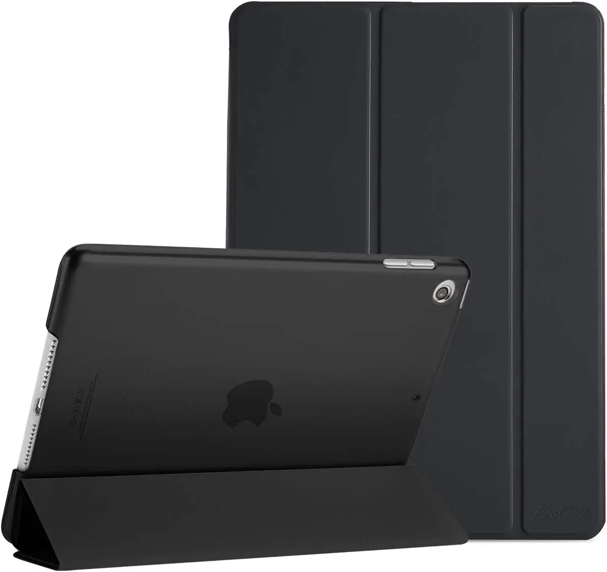 iPad Case ONLY – iPad NOT Included – Compatible with iPad 9th/8th/7th Gen 10.2" (2021/2020/2019), Slim Smart Case with Translucent Hard Shell Back, Shock-Absorbent Protection, Black