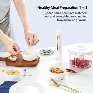 Rechargeable Wireless Handheld Blender, Mini Food Processor with Transparent Glass Container, Dishwasher Safe, Compact Design, 2000mah Battery