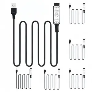 3-key Controller, USB Powered Dimmable LED Strip Light Controller, Suitable for SMD2835, 3535, 5050 LED Strips, TV Backlight, Bedroom and Other Decorative Purposes