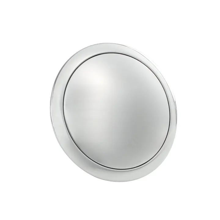 Billet Aluminium Machined Steering Wheel Horn Button - 9 Bolt, Small Size Plain, High-Mirror Polished, 76mm Center Diameter, Aftermarket Fit for 9 Bolt Flashpower Billet Steering Wheels, Center Button Diameter 76Mm