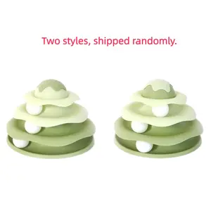 Self-Entertaining Cat Toy, Ice Cream Cat Play Mat, Self-Amusement Ball, Three-Layer Track Disk for Kittens, Pet Intelligence Toy