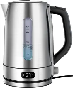 Electric Kettle, Tea Kettle with Capacity Indicator, Temp Adjustment & Keep Warm, Auto Shut-Off, 1.7L 1500W Water Boiler for Coffee & Tea, Stainless Steel
