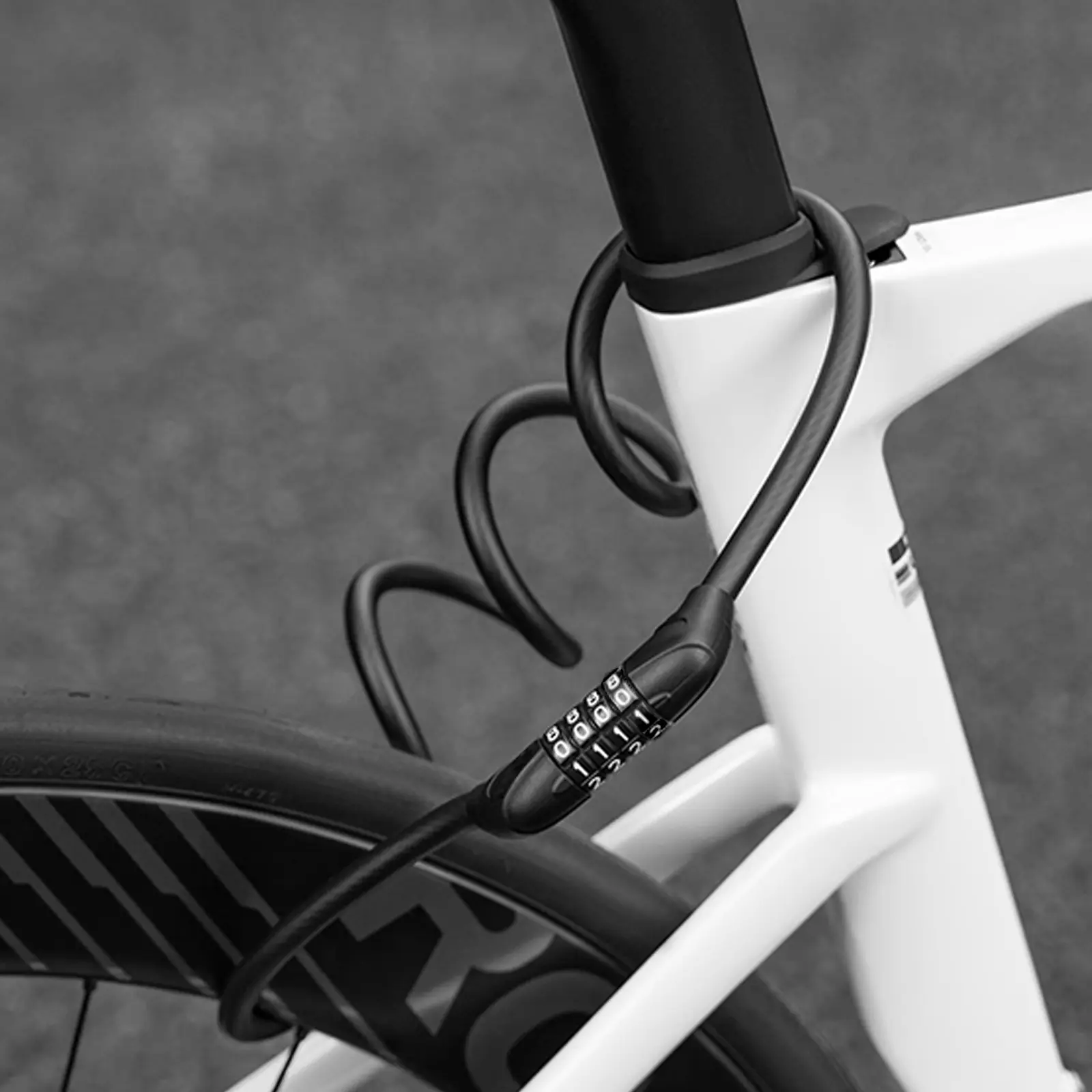 Venzio Heavy-Duty 4-Digit Resettable Combination Bike Lock - 2.62 ft 10mm (3/8in) PVC Coating Guards Bike 7-Strand Braided Steel Cable, for Bicycles, Stroller Scooter Accessories, Anti-Theft Outdoor Hardware