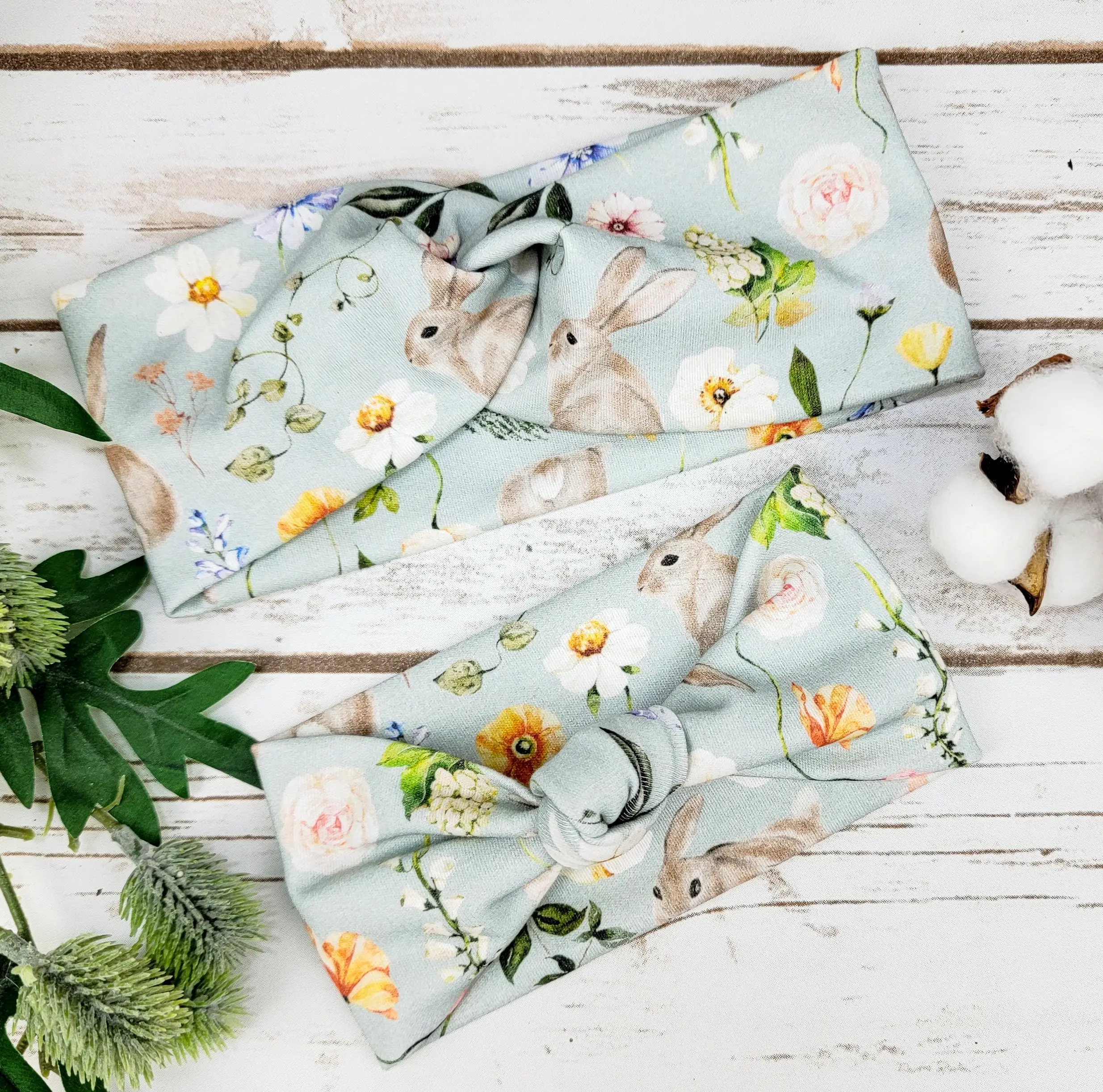 Organic Jersey Knit Cotton Spring Floral Mommy and Me Headbands