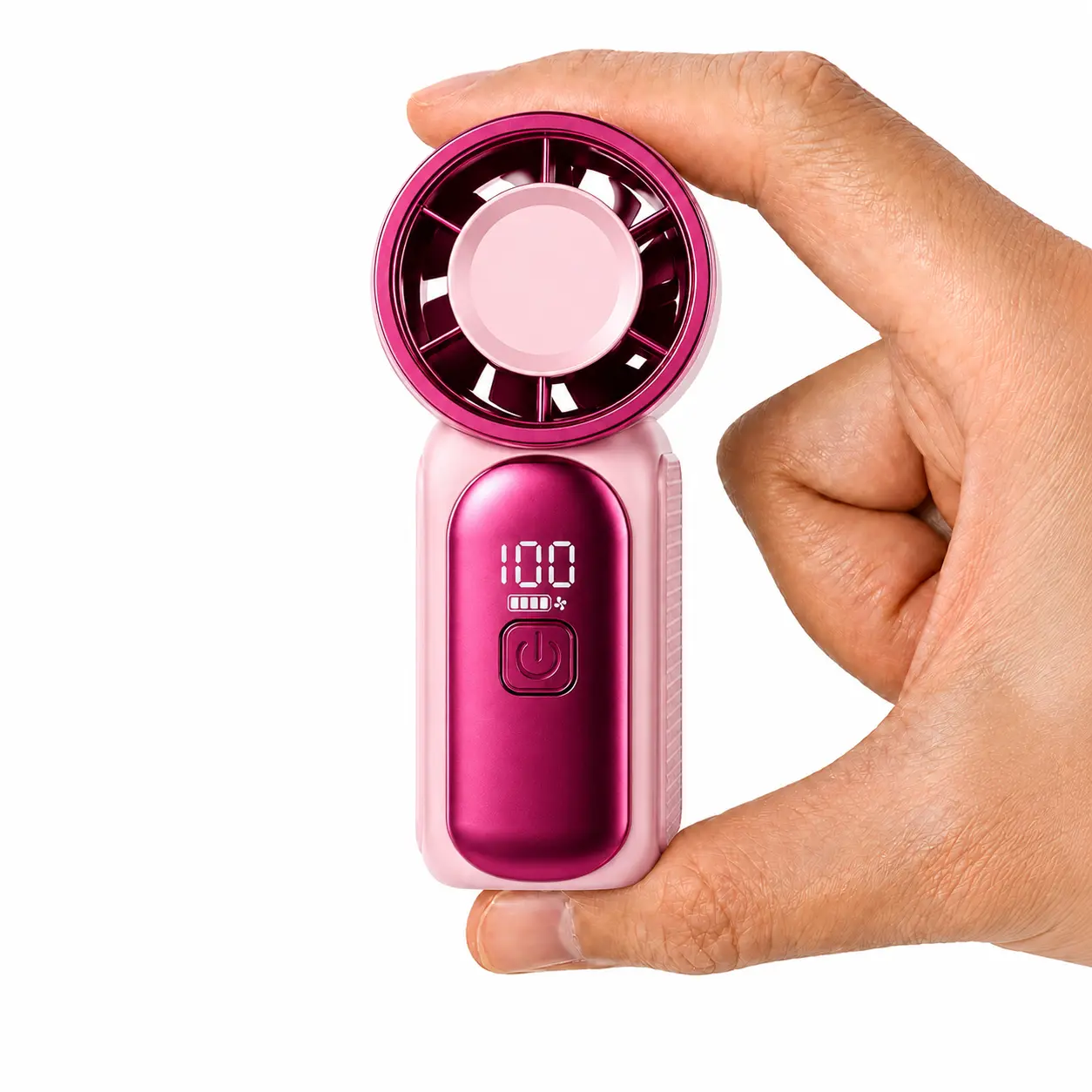 GMOX Mini High-Speed Handheld Turbo Fan, USB-C Rechargeable Portable Cooling Fan with LED Digital Display, Ultra-Lightweight Quiet Personal Fan, Compact Pocket Fan for Travel Office Outdoor Commute Makeup