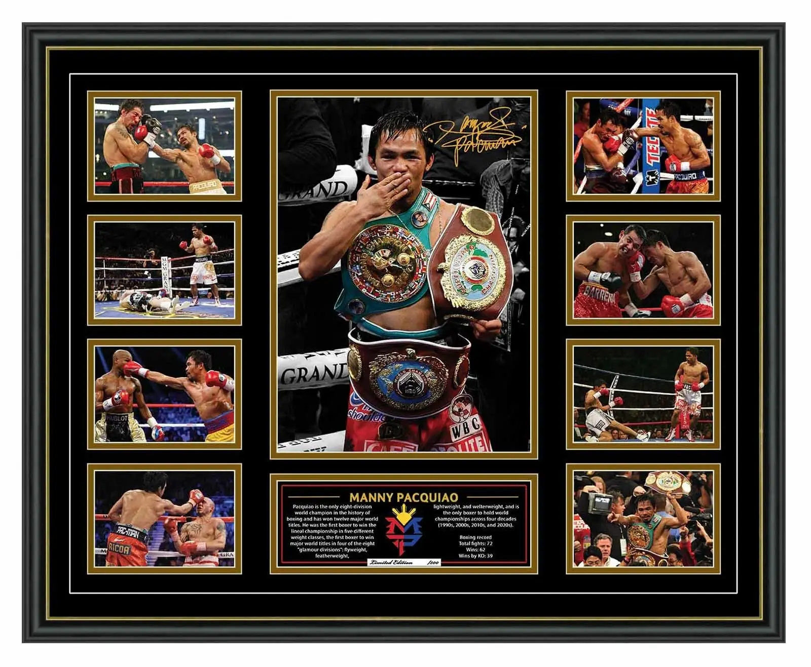 Manny Pacquiao Signed Photo Poster Limited Edition ( Unframed - Print Only )