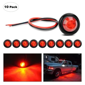 Nilight 3/4 inch Red Round LED Marker Lights (10 Pcs)