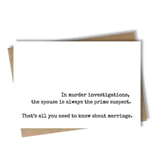 Congratulations Wedding Card, 1 Count Murder Investigations Themed Greeting Card, Perfect for Wedding Day, Bold and Unique Greeting Card