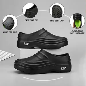 FoamFam waterproof and slip-resistant work shoes, oil-proof and odor-resistant, thick-soled and comfortable moccasins - suitable for healthcare kitchens, hospital restaurants, and other high-quality women's shoes.
