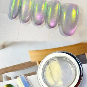 Aurora Color Changing Nail Powder, Neon DIY Nail Art Decor, Optical Illusion Nail Powder, 0.3g Piece, Manicure Supplies
