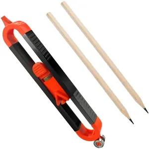 1 count Precise Contour Scribe Tool with 2 Pencil, Upgrade Measuring Scribe Tools With Lock For Pencil for Woodworking Finish Carpenter, Construction, DIY Handymen