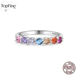 Multicolor Rainbow 3mm Round Cut Cubic Zirconia Engagement Ring 925 Sterling Silver Band for Women's Dating, Anniversary Birthday And Everyday Bold Style Wear Jewelry