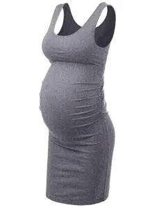 ELLIOTTWII Pregnancy Bodycon Gown For Daily Essential Warm Weather Motherhood Apparel