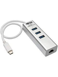 Tripp Lite TRL-U460-0033A1G 3-Port Hub Aluminum Portable USB 3.1 Gen 1 GB Ethernet Adapter