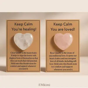 Calmstone Heart Thumb Worry Stone for Anxiety Healing -Anxiety support. Anxiety gift. Amethyst crystal. Stress relief crystal. Insomnia support. Worry stone thumb stone gift