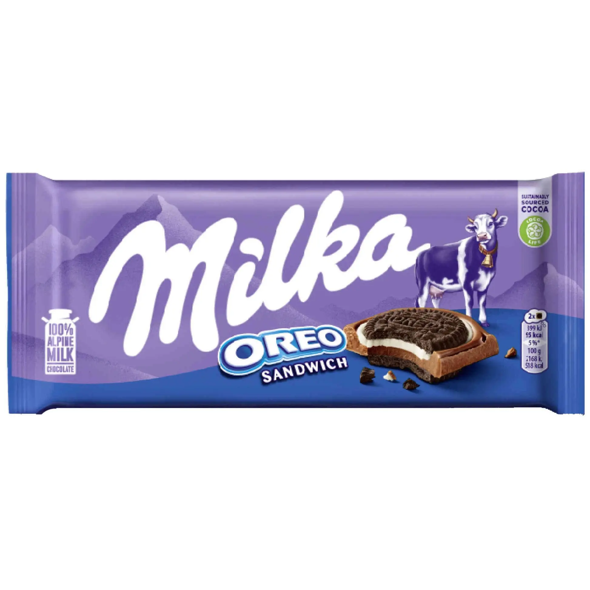 Milka Oreo Sandwich Chocolate Bar – Oreo Cookie Cream Chocolate, Single Count