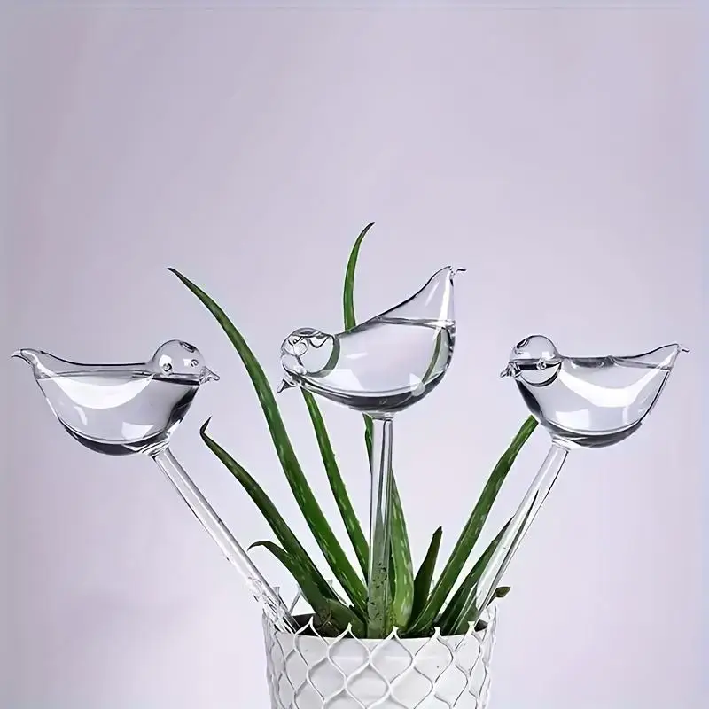 Clear Plant Watering Ball, 10pcs Bird/Ball Shaped Automatic Plant Watering Ball for Garden Decor, Summer Essentials, Household Essentials, Watering Ba