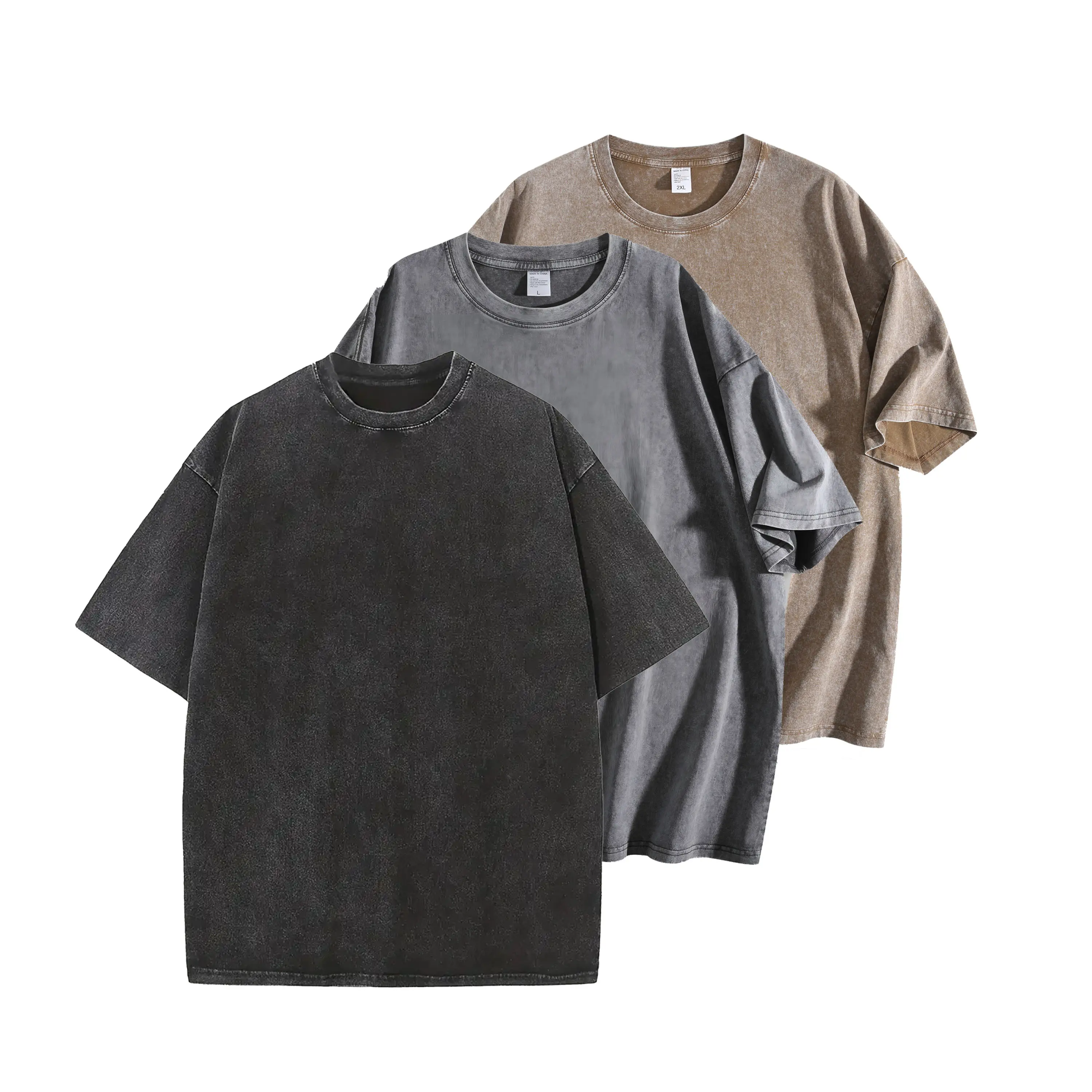 Streetwear Essential: Washed Oversized Tee  Vintage Wash, Modern Fit. Loose Fit Short Sleeve Casual Streetwear Baggy Colors: Black, Grey, Beige,GREEN,BROWN,BLUE,PINK,PURPLE. QTY: 3