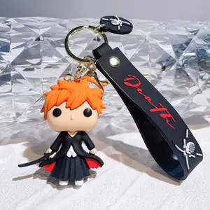 Cute Doll Keyring Anime Bleach Car Key Chain Keychain for Bag Charm Kurosaki Ichigo Abarai Renji Keychains Women Men Friends Y2KGift