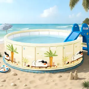 Inflatable Foldable Home Swimming Pool Outdoor Indoor Fence, Portable Easy Setup Backyard Water Play Area, Durable PVC Material