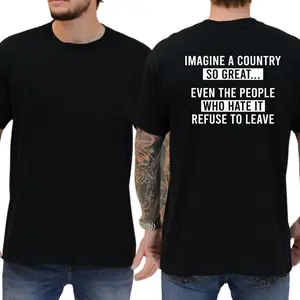 Imagine A Country So Great T-Shirt, Funny Graphic Republican Tee, Casual Men’s Wear, Ideal Dad Gifts For Men