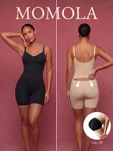 MOMOLA Easyslide High Waist Body Shaper Suit, Colombian-Style Contoured Flattering Panty-Style Shapewear Bodysuit with Tummy Control, Butt Lifter, Pull-Down Cotton Gusset for Postpartum Everyday Wear