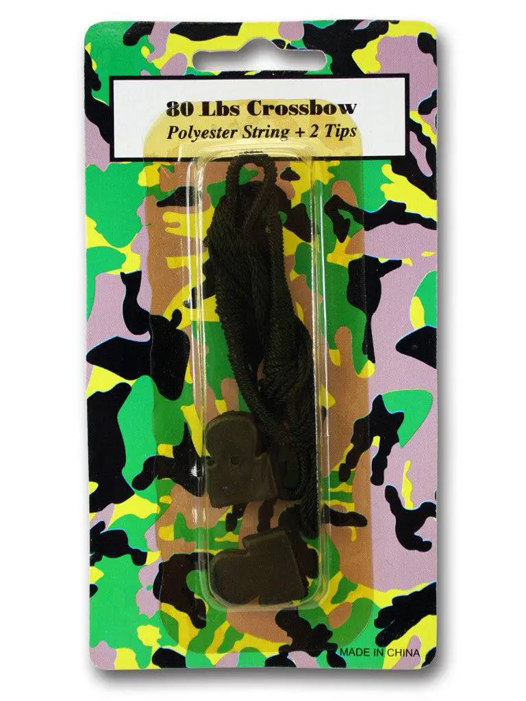Replacement Crossbow String for 80 lbs Pistol Crossbows - Heavy-Duty, Durable Construction with 2 End Caps for Archery and Target Practice, Badminton String, Strings