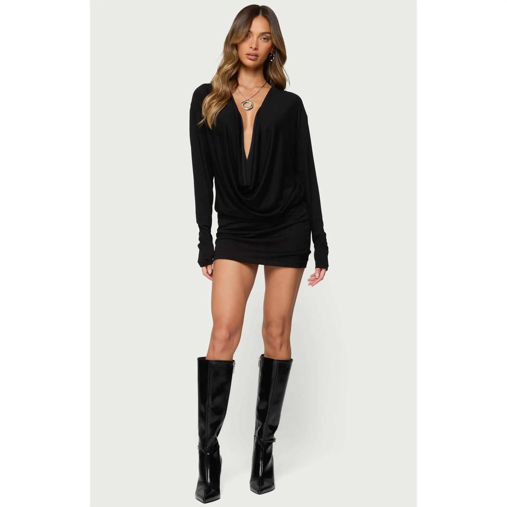 Edikted Women's Romelia Cowl Neck Mini Dress