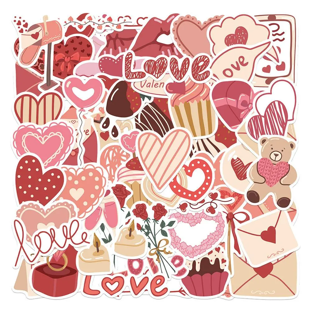 58pcs/set Love Series Graffiti Stickers for Water Bottles, Skateboards, Notebooks, Laptop Decoration, DIY Sticker, Art Stickers, Decorative Stickers, Heart, Waterproof Stickers, Sticker Packs